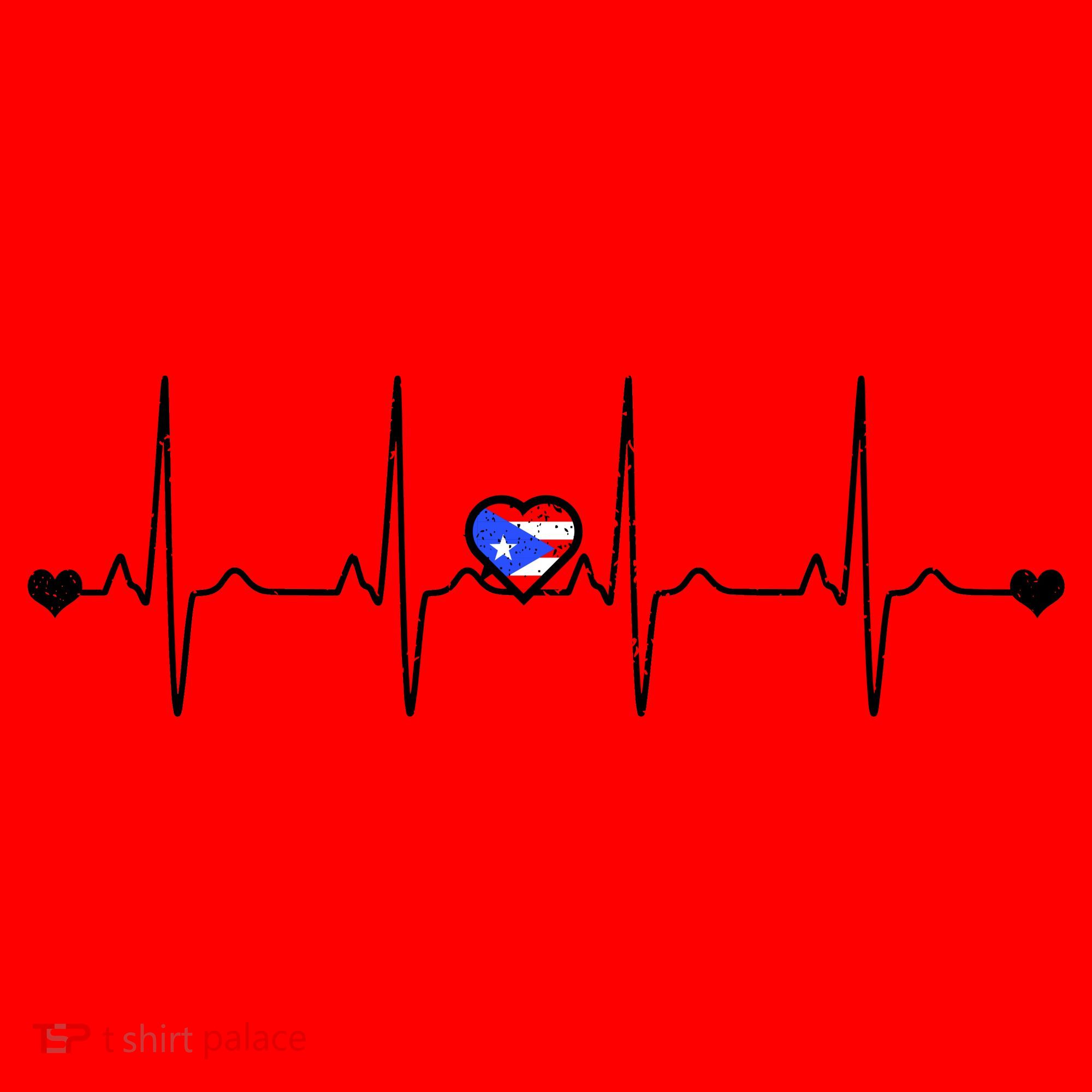 Puerto Rico Heartbeat Pulse Santa Hat