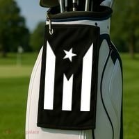 Puerto Rico Resiste Boricua Flag Se Levanta Golf Towel thumb 2