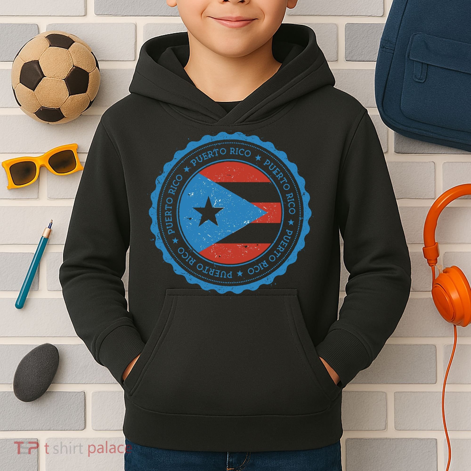 Puerto Rico Seal Kids Hoodie
