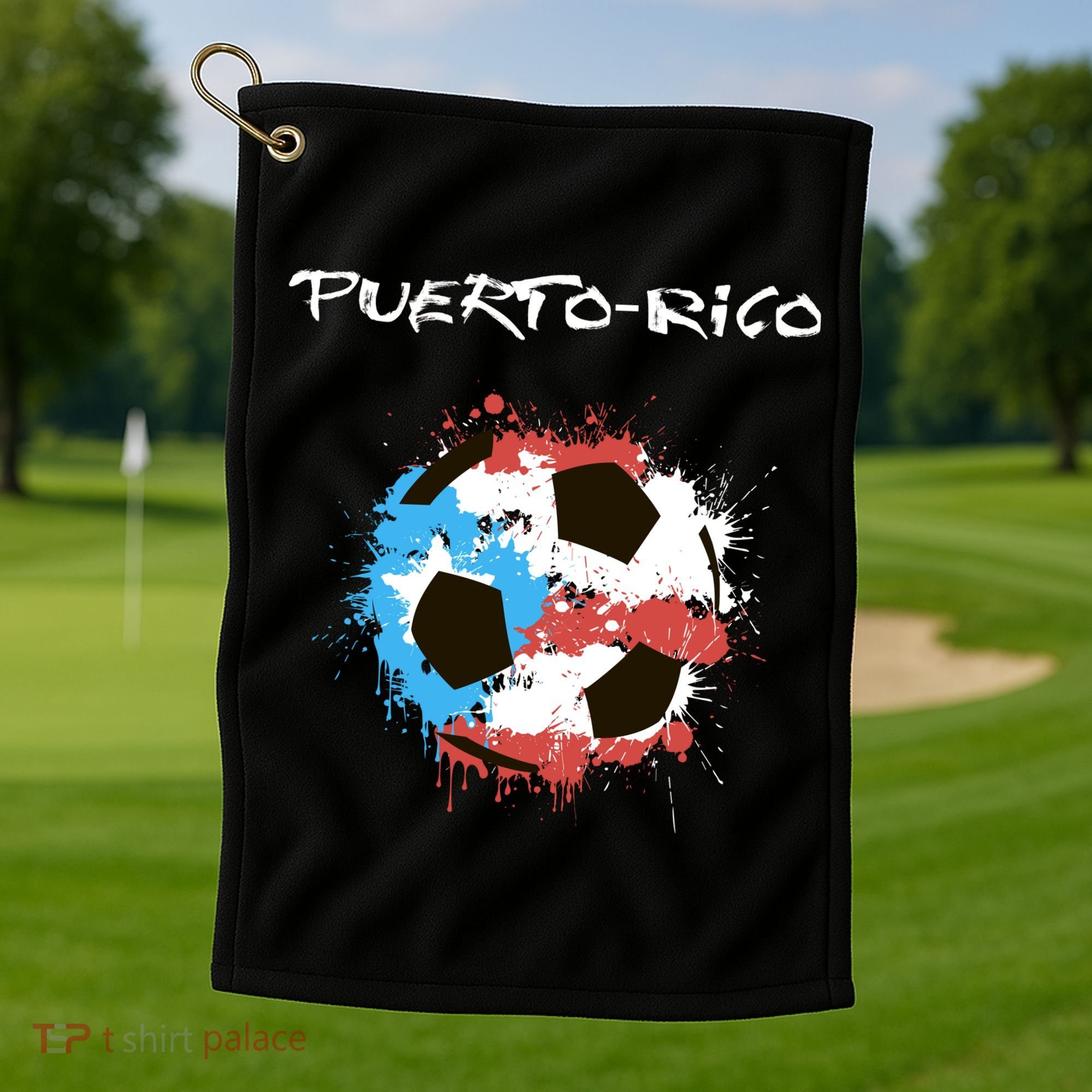 Puerto Rico Soccer Golf Towel