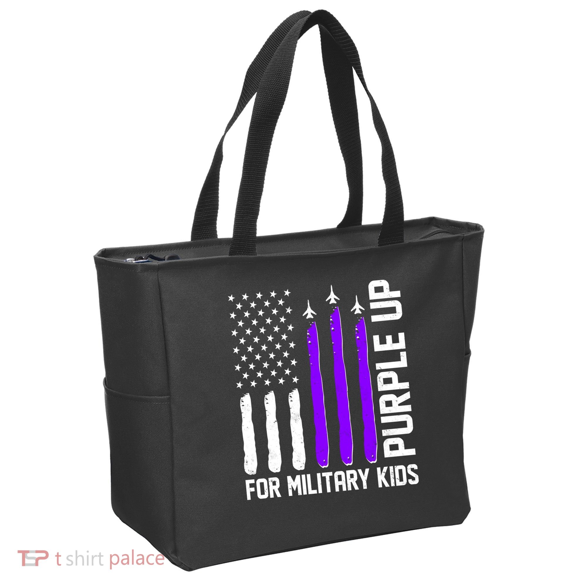 Purple Up For Military Kids Tote Bag