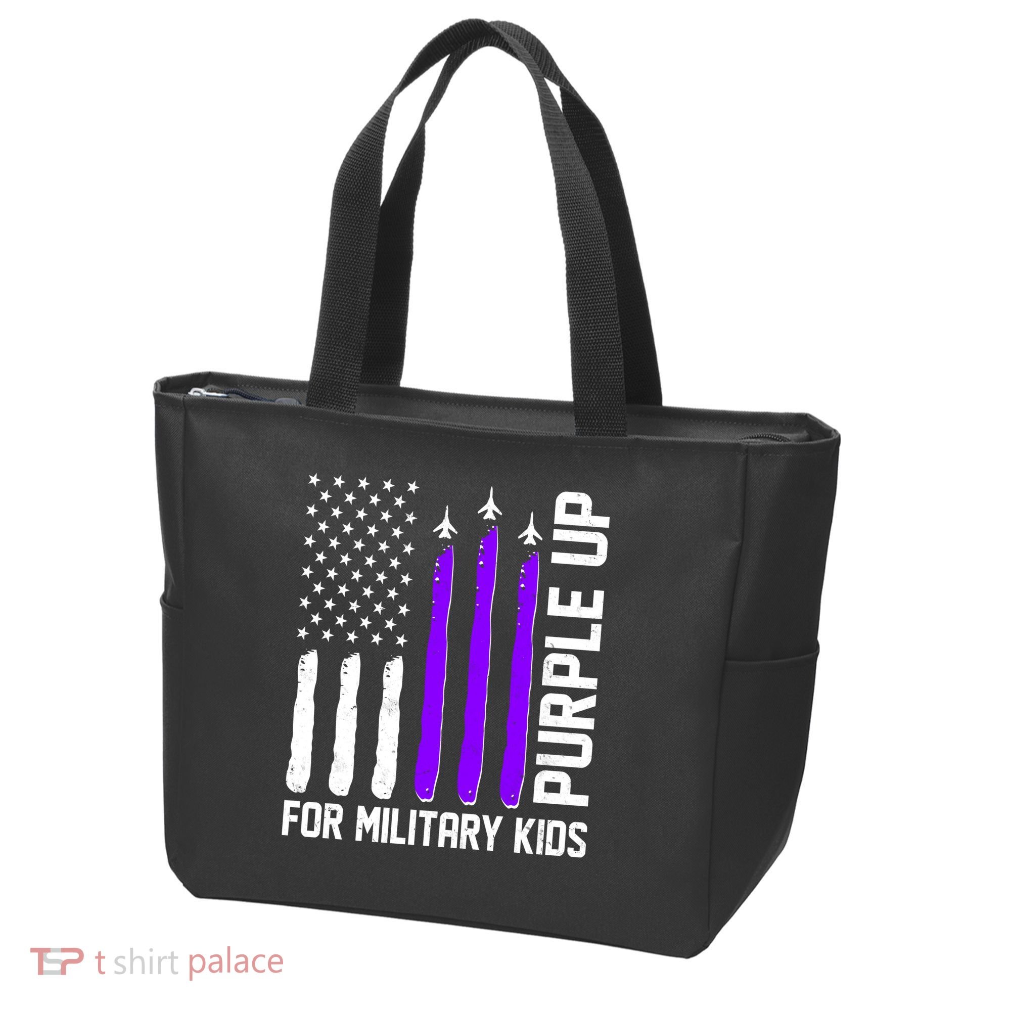 Purple Up For Military Kids Tote Bag