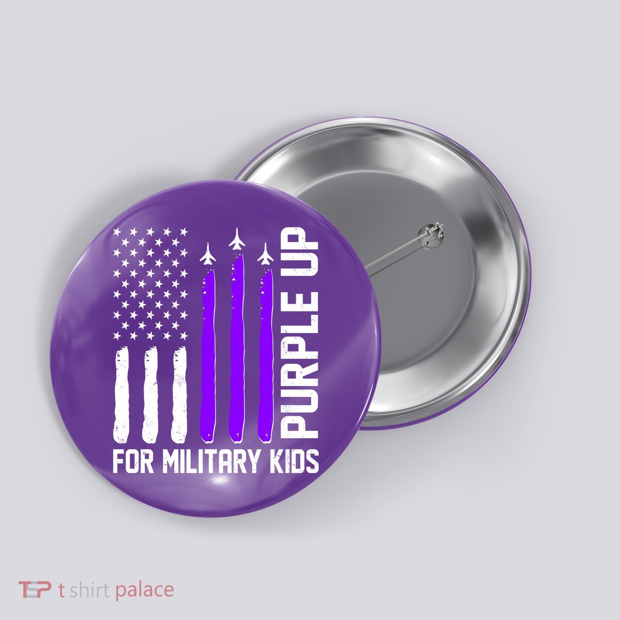 Purple Up For Military Kids Button