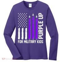 Purple Up For Military Kids Women's Long Sleeve Shirt thumb 0