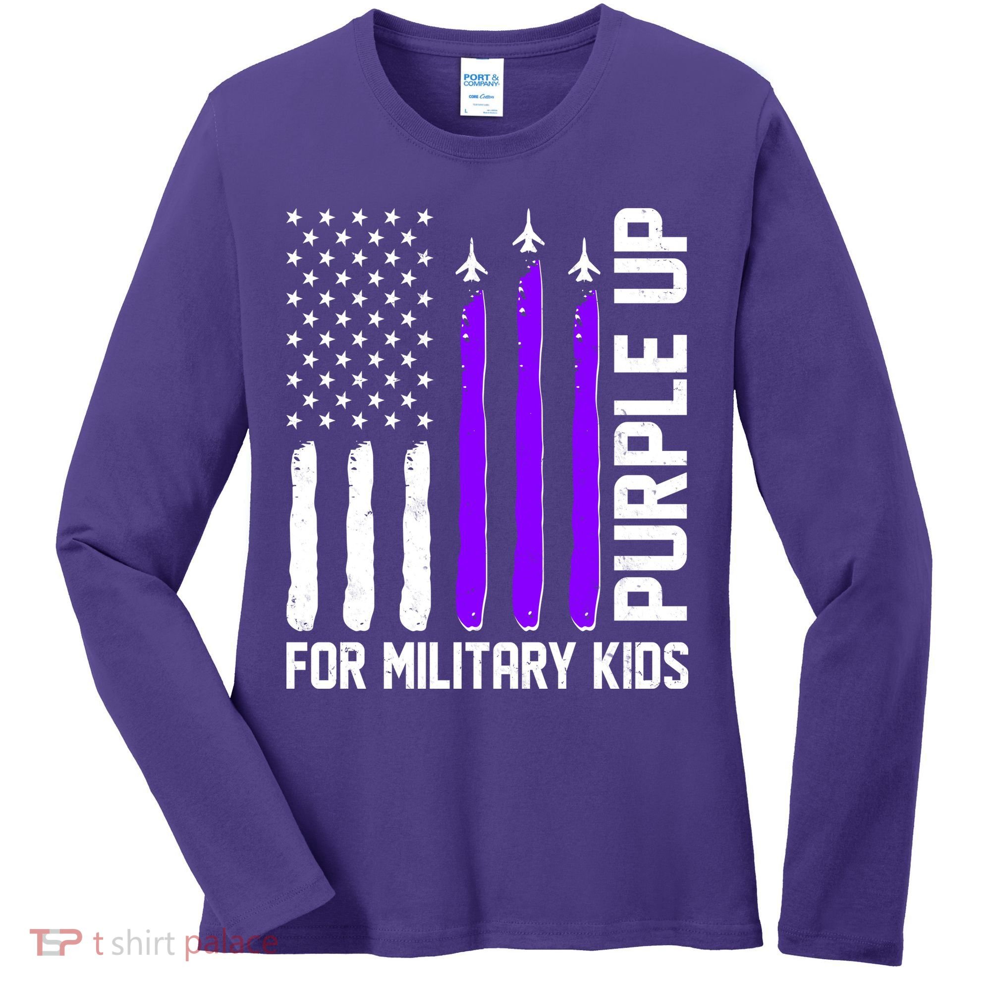 Purple Up For Military Kids Women's Long Sleeve Shirt