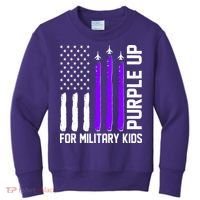 Purple Up For Military Kids Kids Sweatshirt thumb 0