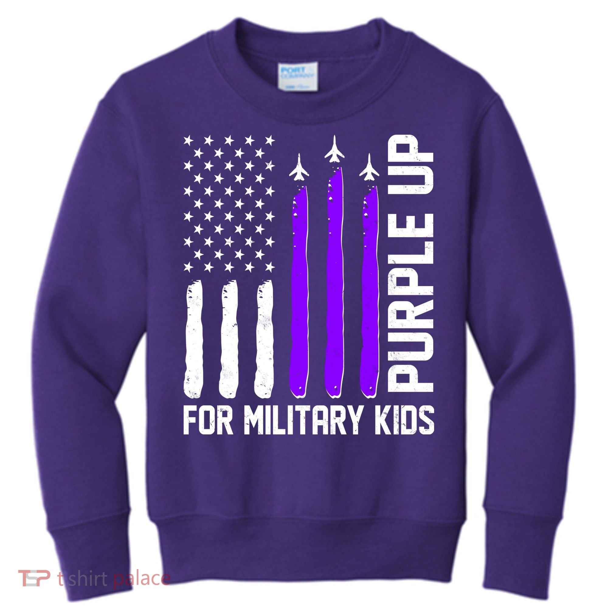 Purple Up For Military Kids Kids Sweatshirt