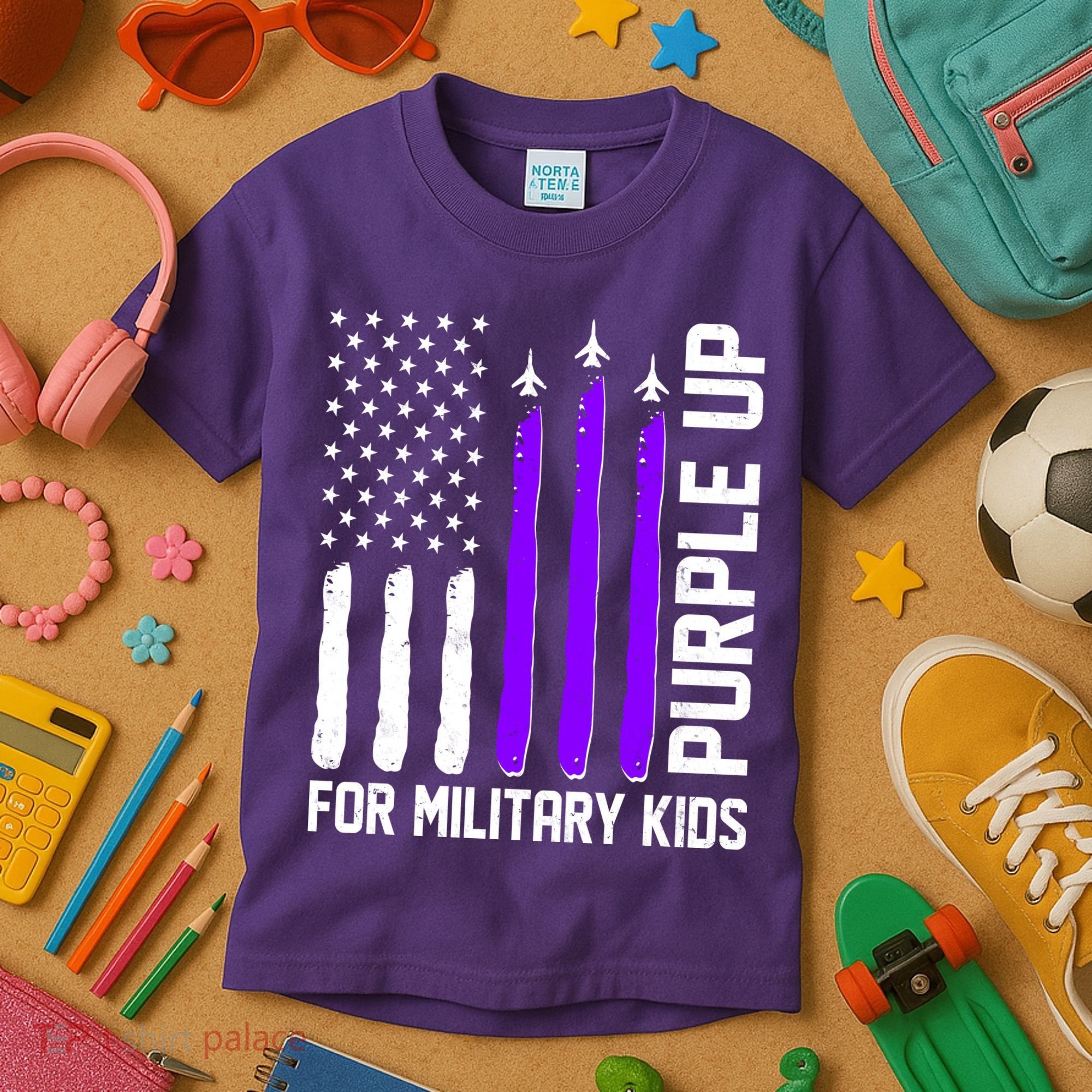 Purple Up For Military Kids Kids T-Shirt
