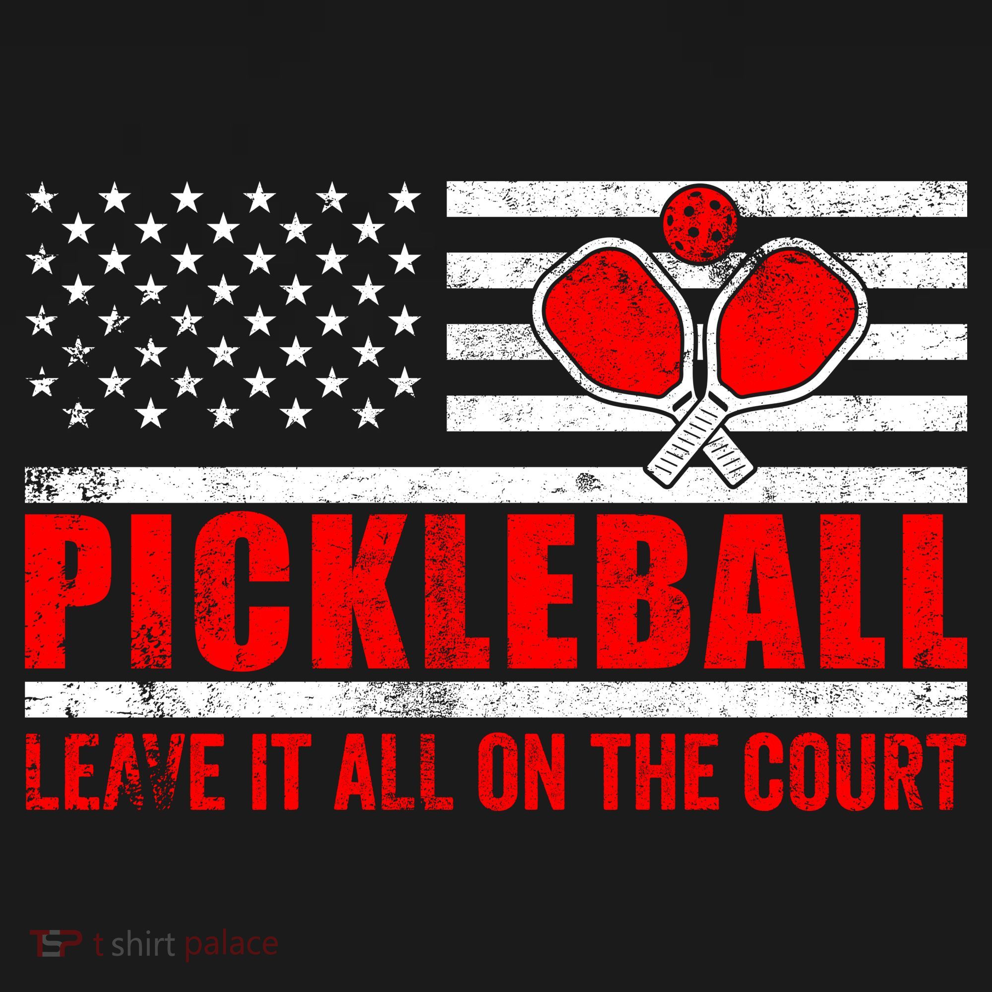 Pickleball USA Flag Leave It All On The Court Pickle Ball Women's Hoodie