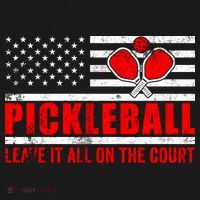 Pickleball USA Flag Leave It All On The Court Pickle Ball Ornament thumb 1