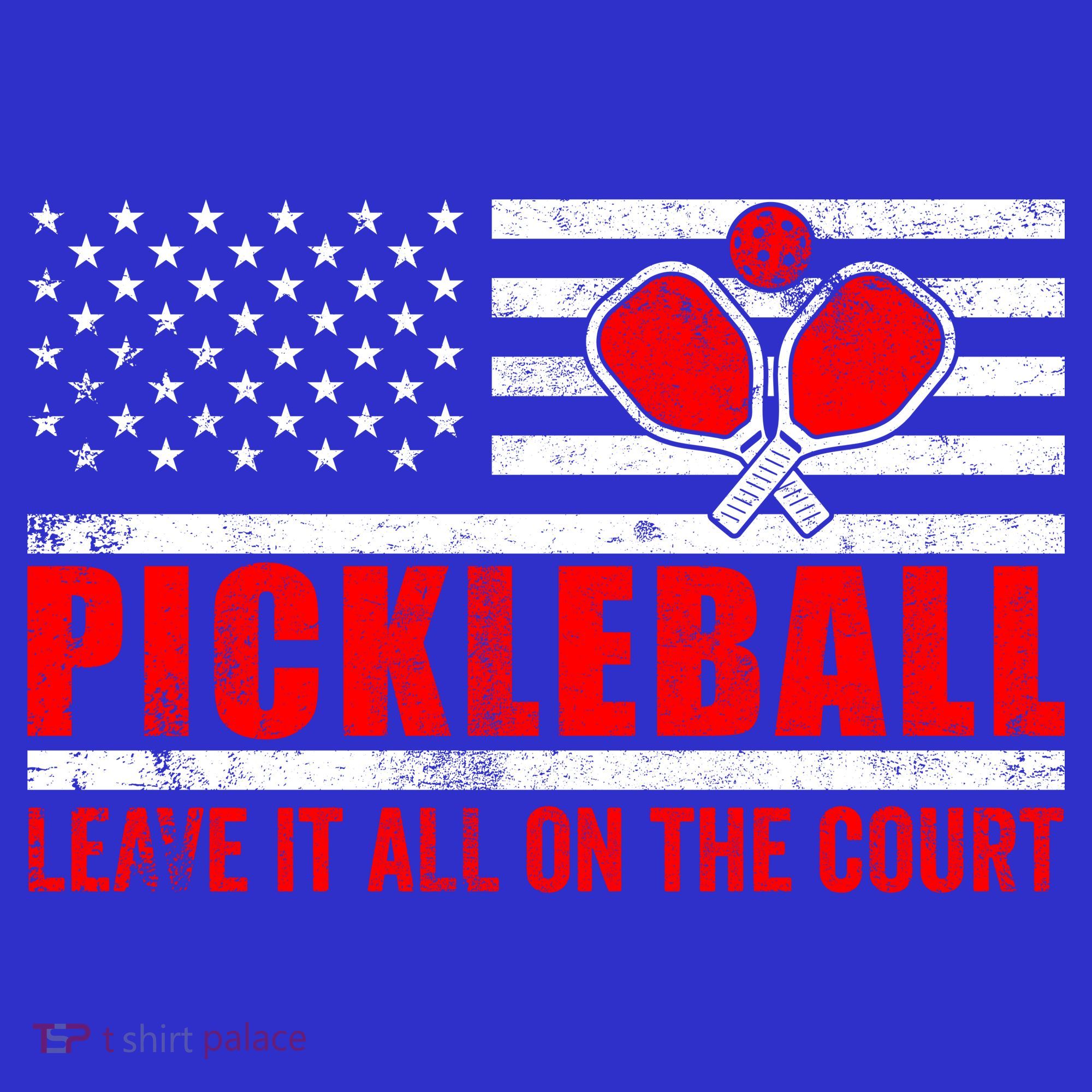 Pickleball USA Flag Leave It All On The Court Pickle Ball Apron