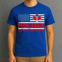 Pickleball USA Flag Leave It All On The Court Pickle Ball T-Shirt thumb 3