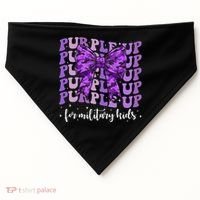 Purple Up For Military Coquette Bow Camo Child USA-Made Doggie Bandana thumb 0