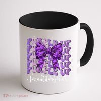 Purple Up For Military Coquette Bow Camo Child Coffee Mug thumb 1