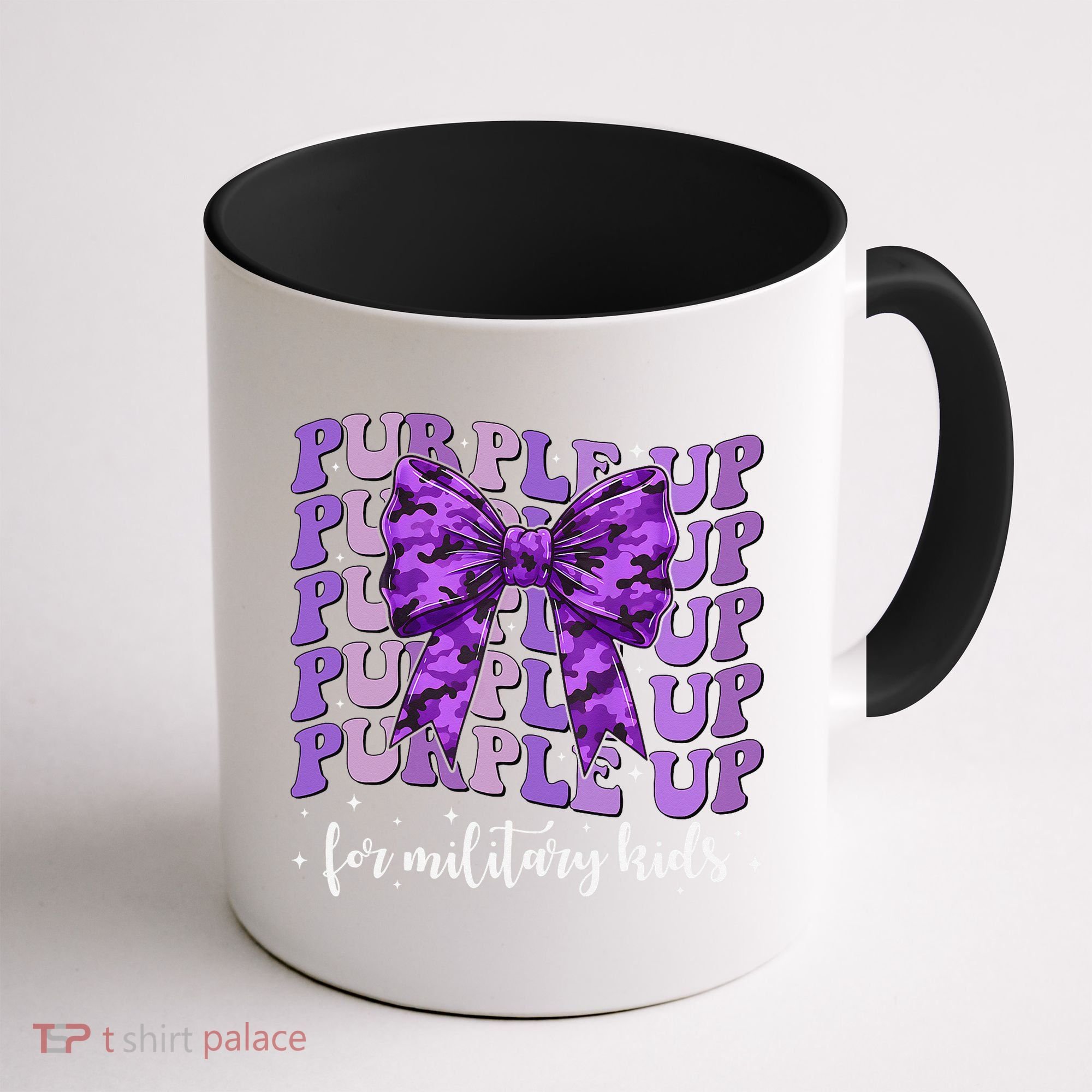 Purple Up For Military Coquette Bow Camo Child Coffee Mug