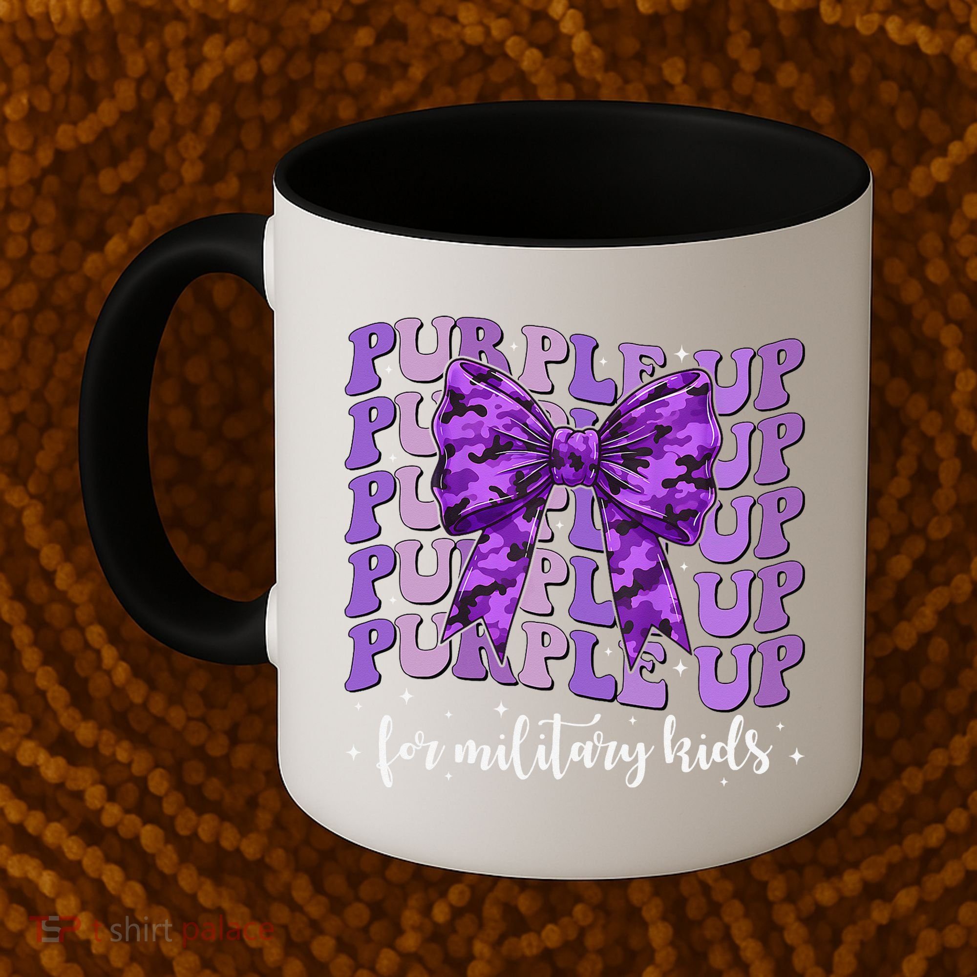 Purple Up For Military Coquette Bow Camo Child Coffee Mug