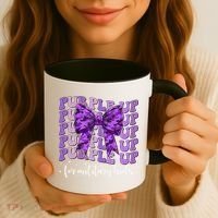 Purple Up For Military Coquette Bow Camo Child Coffee Mug thumb 3
