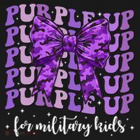 Purple Up For Military Coquette Bow Camo Child Women's Hoodie thumb 2