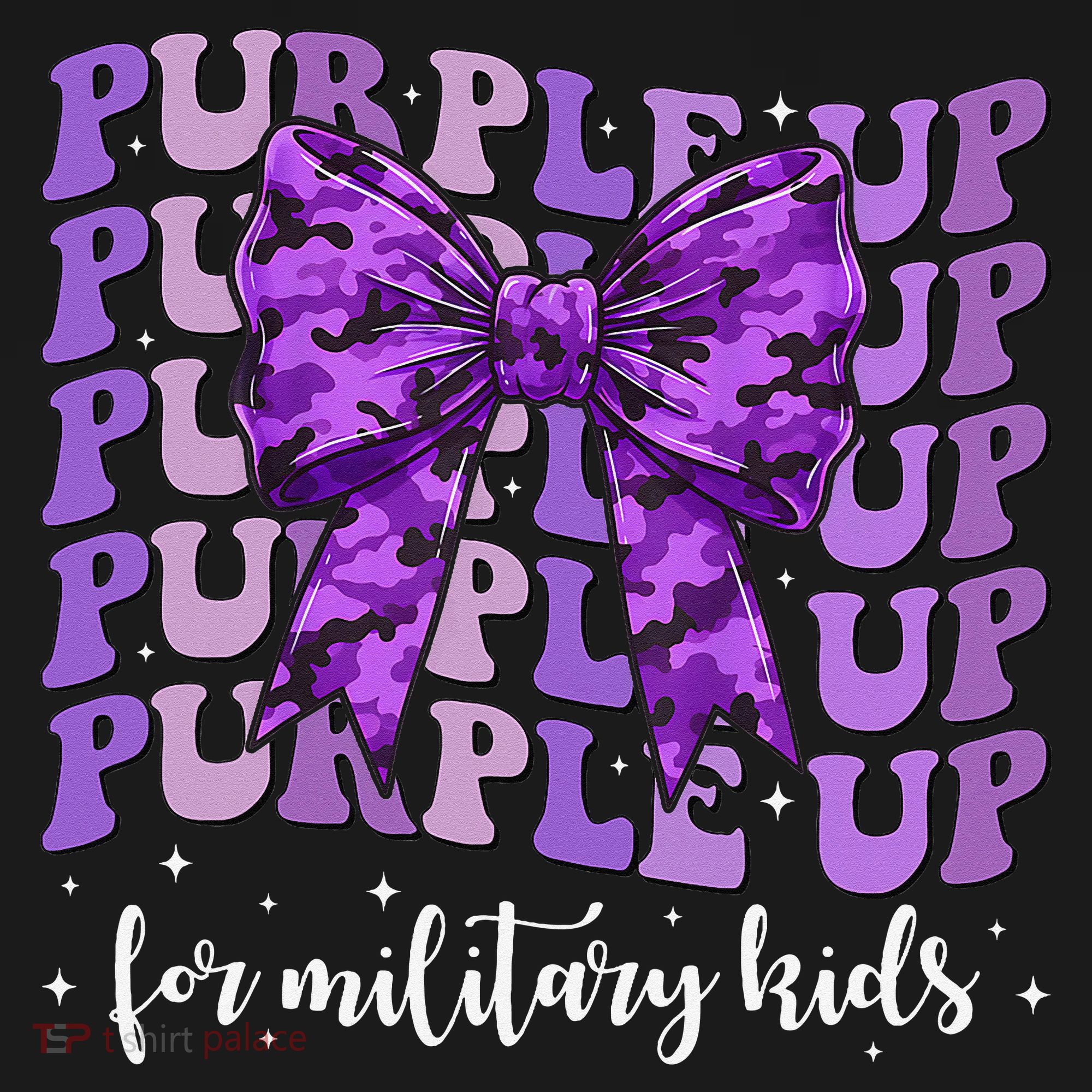 Purple Up For Military Coquette Bow Camo Child Women's Hoodie