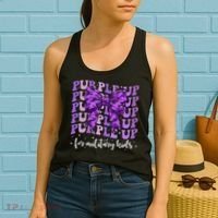 Purple Up For Military Coquette Bow Camo Child Women's Tank Top thumb 2