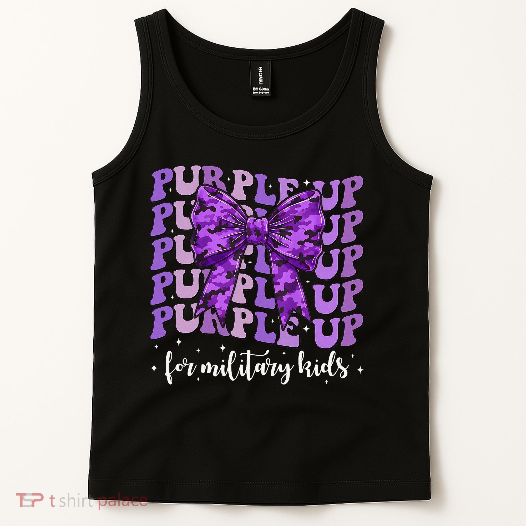 Purple Up For Military Coquette Bow Camo Child Tank Top