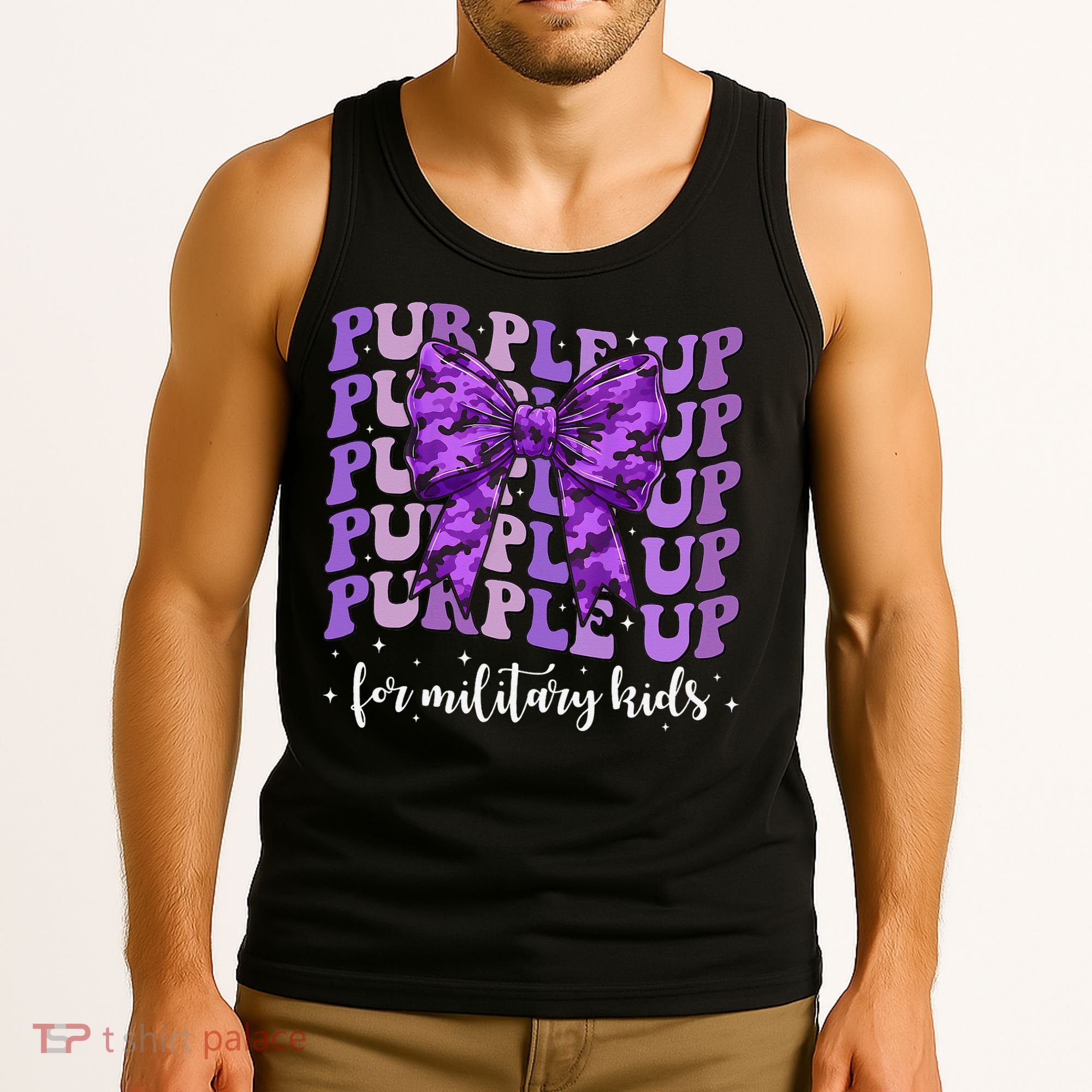 Purple Up For Military Coquette Bow Camo Child Tank Top