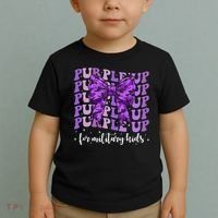 Purple Up For Military Coquette Bow Camo Child Toddler T-Shirt thumb 2