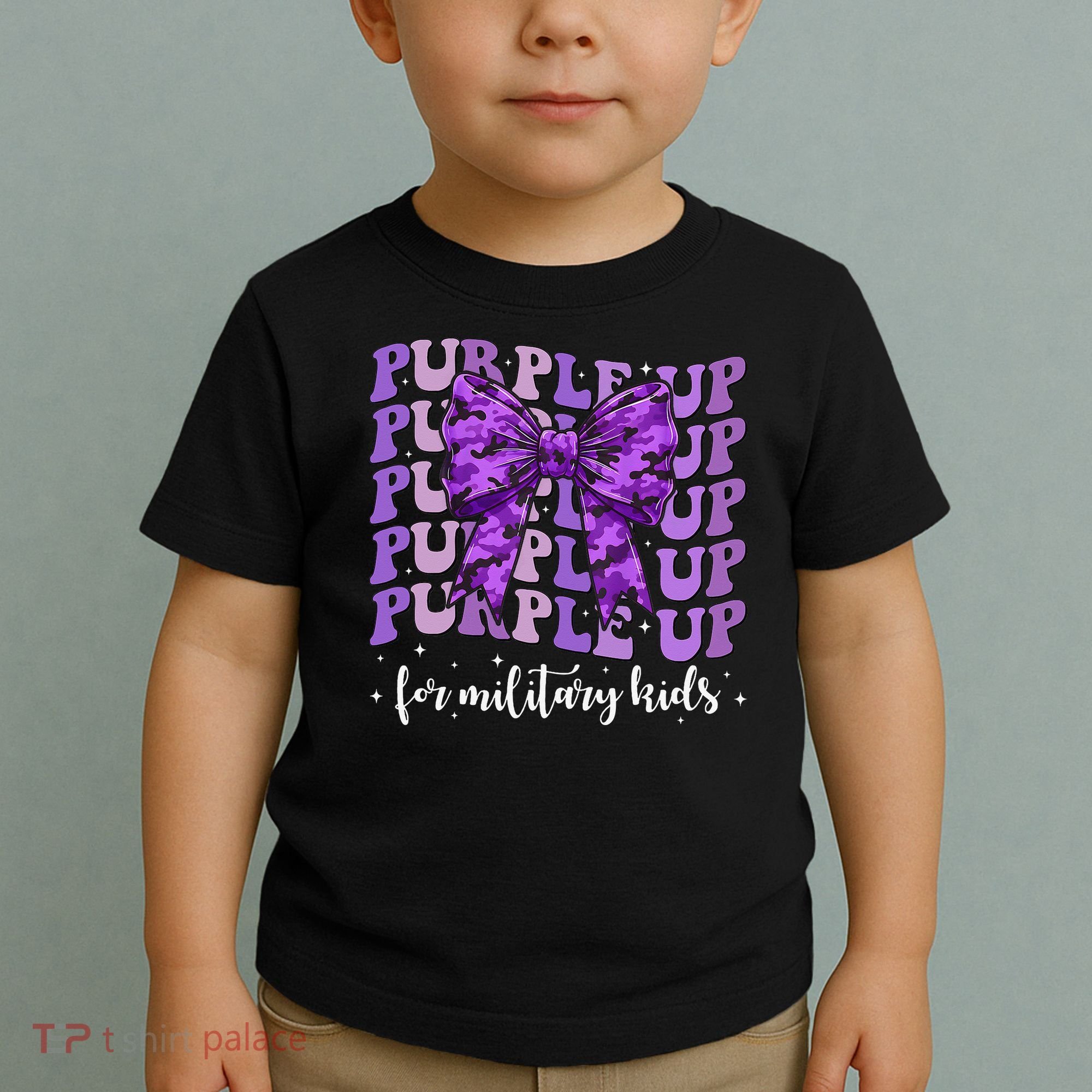 Purple Up For Military Coquette Bow Camo Child Toddler T-Shirt
