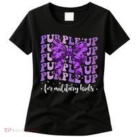 Purple Up For Military Coquette Bow Camo Child Women's T-Shirt thumb 0