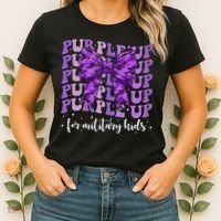 Purple Up For Military Coquette Bow Camo Child Women's T-Shirt thumb 2
