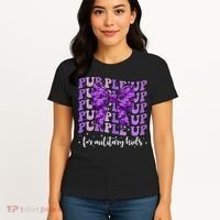 Purple Up For Military Coquette Bow Camo Child Women's T-Shirt thumb 4