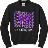 Purple Up For Military Coquette Bow Camo Child Kids Sweatshirt thumb 0