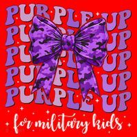 Purple Up For Military Coquette Bow Camo Child Santa Hat thumb 1