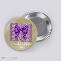 Purple Up For Military Coquette Bow Camo Child Button thumb 0