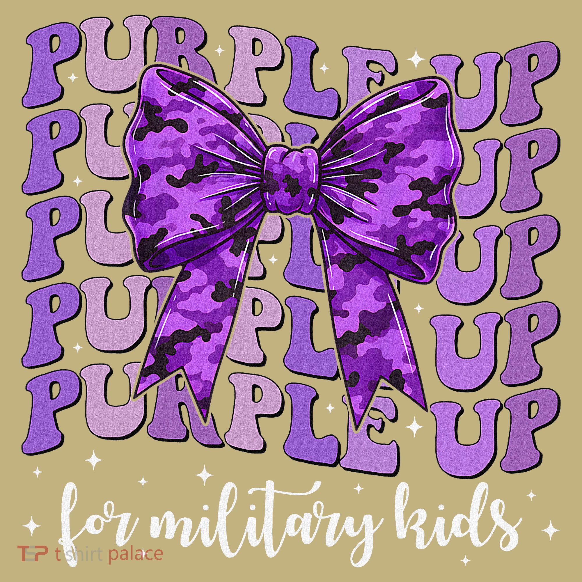 Purple Up For Military Coquette Bow Camo Child Polo