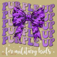 Purple Up For Military Coquette Bow Camo Child Mousepad thumb 1