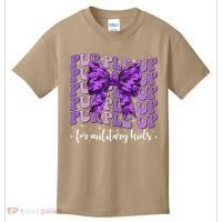 Purple Up For Military Coquette Bow Camo Child Kids T-Shirt thumb 0