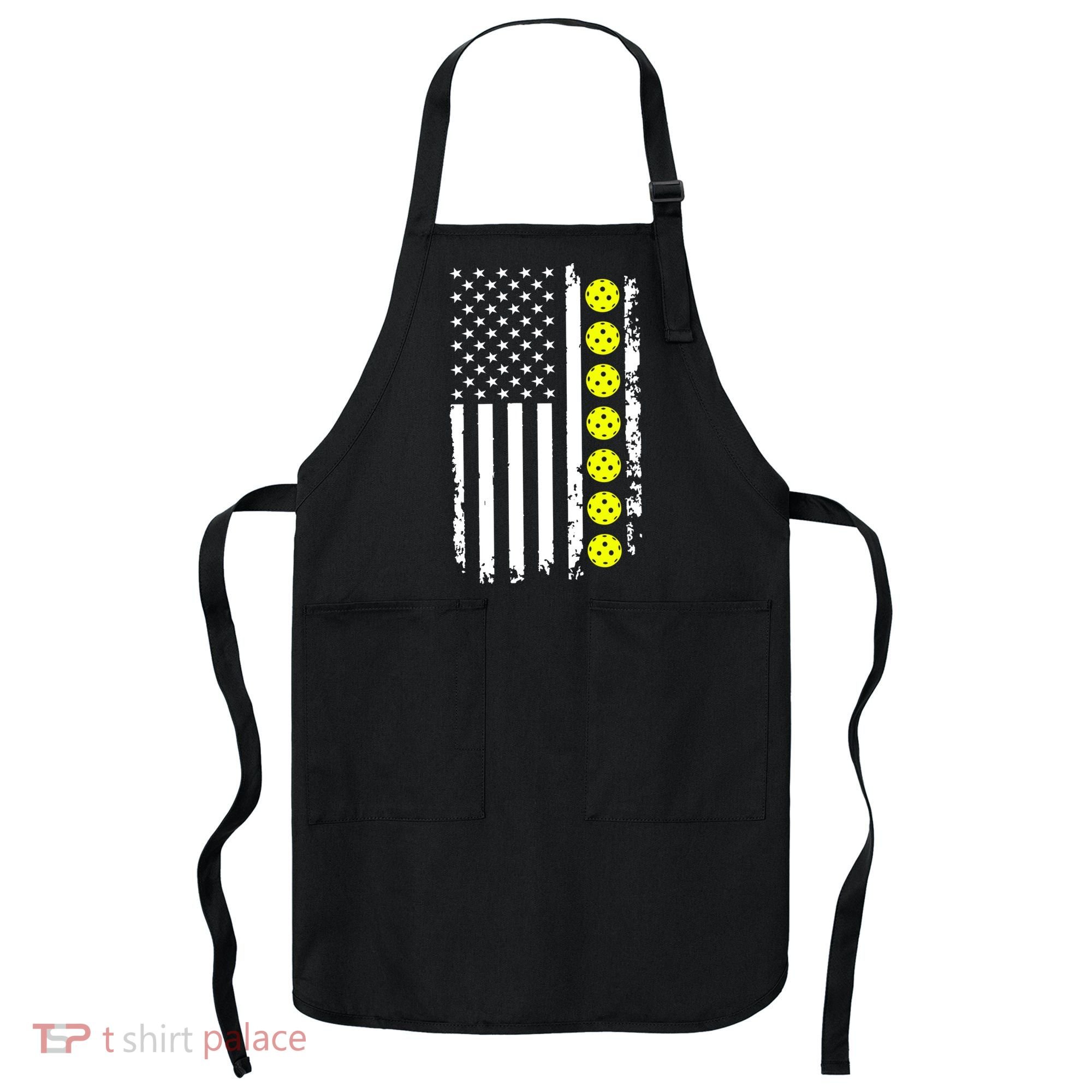 Pickleball USA Flag American Sport Apron