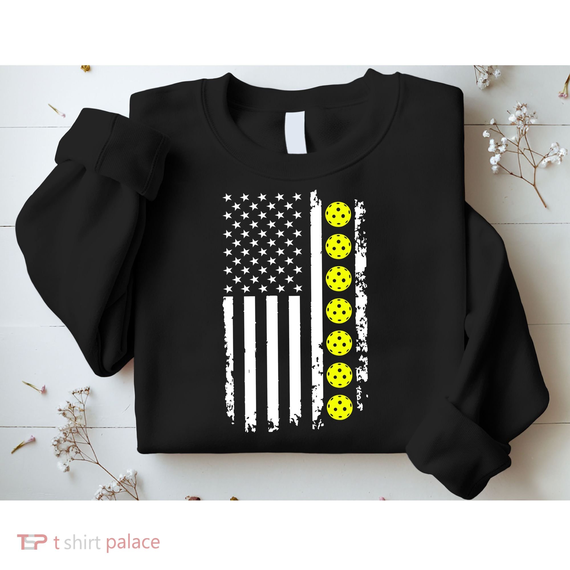 Pickleball USA Flag American Sport Sweatshirt