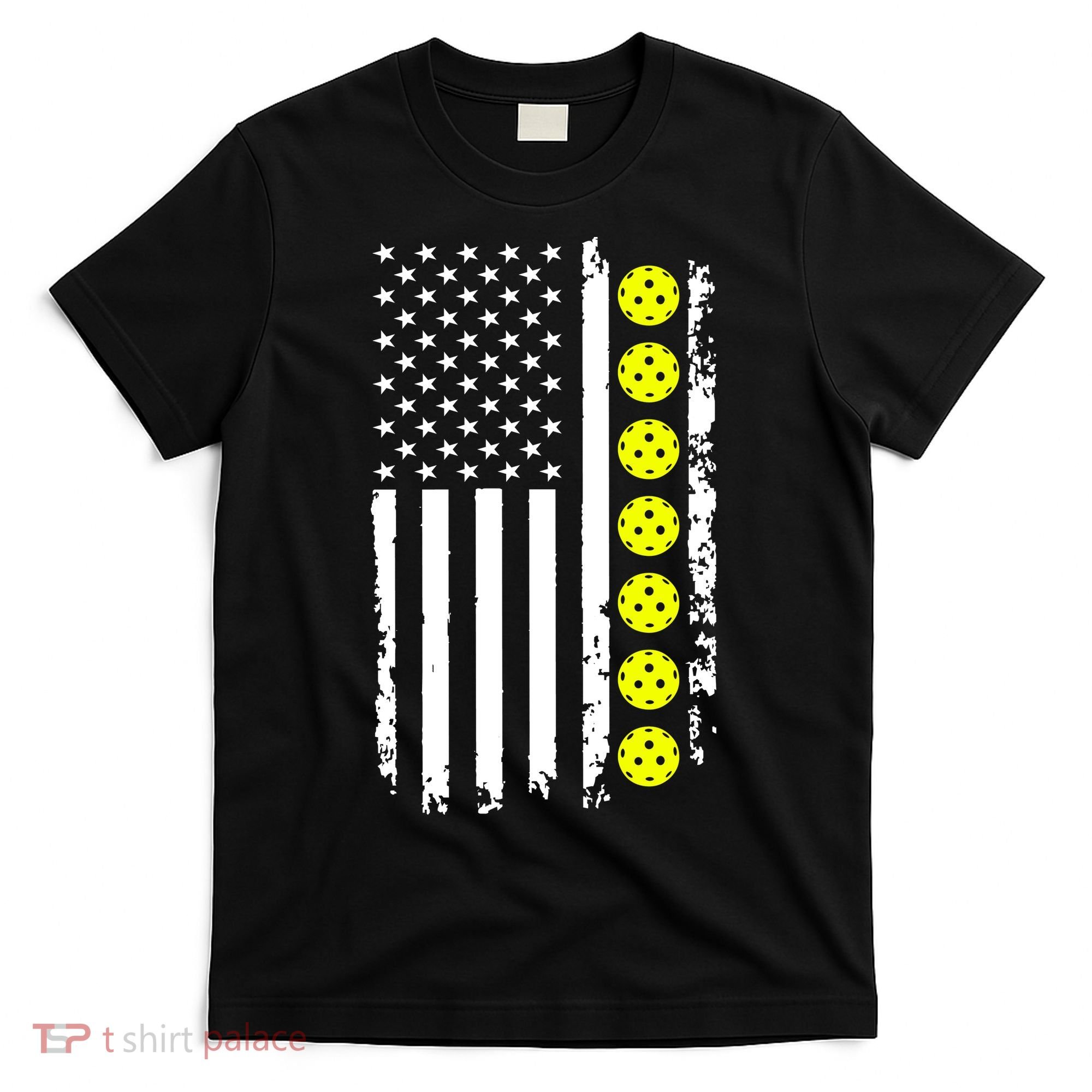 Pickleball USA Flag American Sport T-Shirt