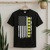 Pickleball USA Flag American Sport T-Shirt thumb 2
