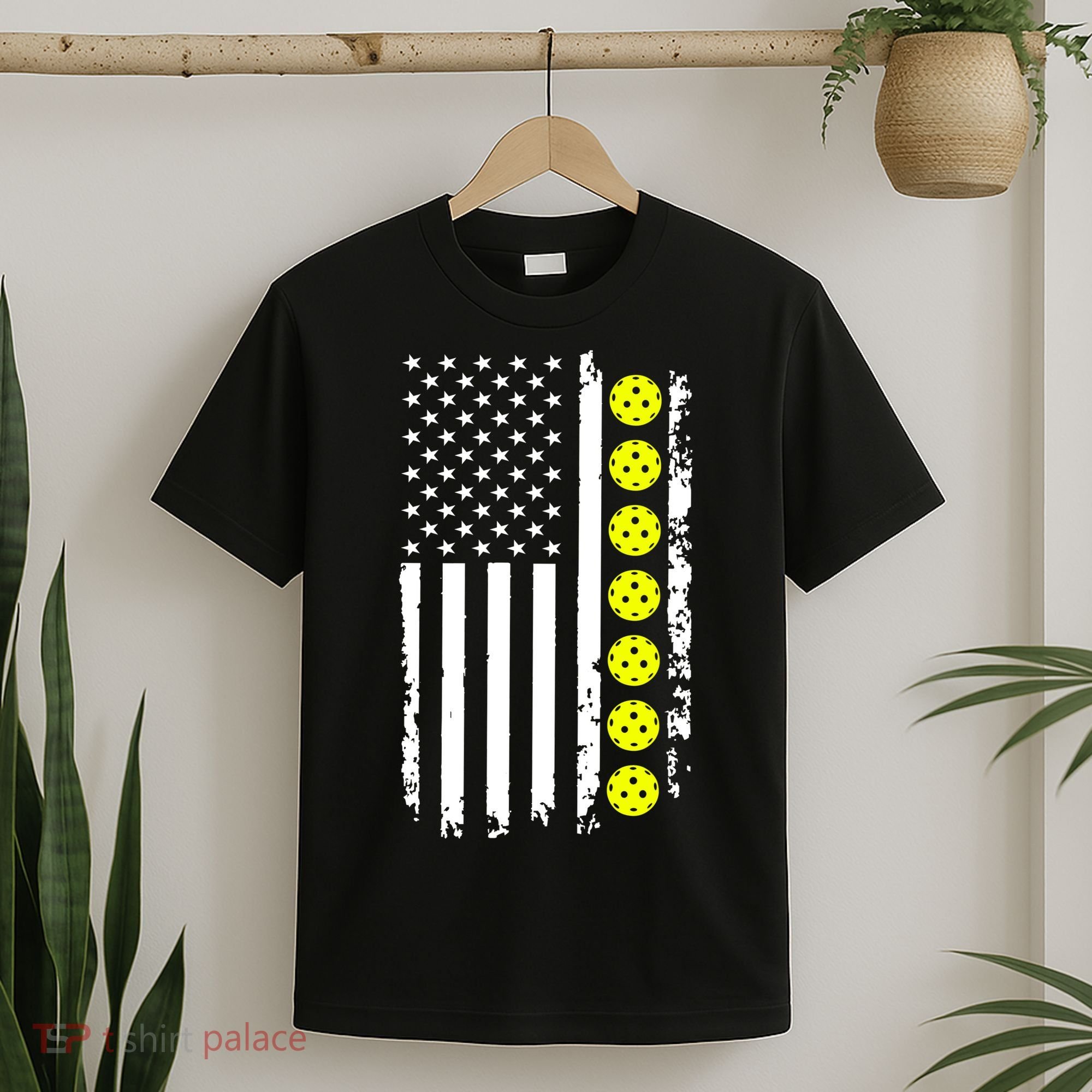 Pickleball USA Flag American Sport T-Shirt