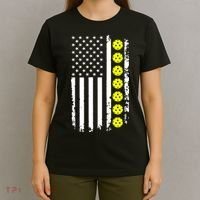 Pickleball USA Flag American Sport T-Shirt thumb 4