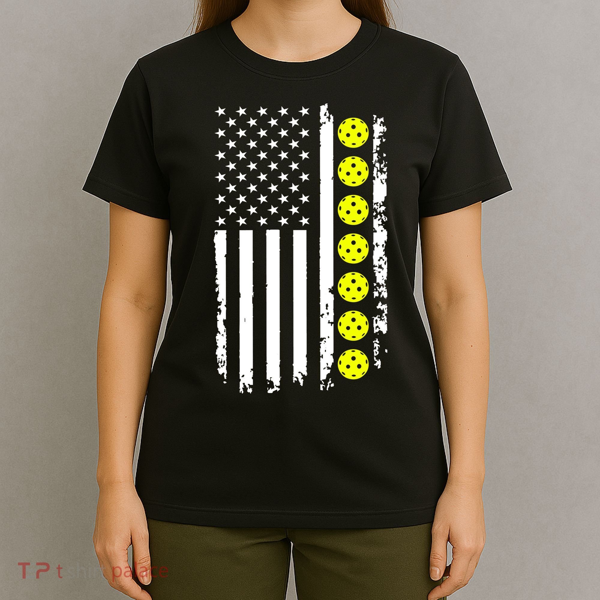 Pickleball USA Flag American Sport T-Shirt