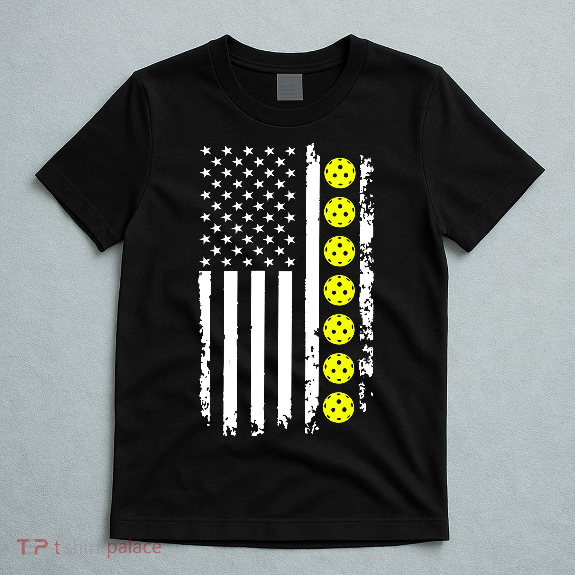 Pickleball USA Flag American Sport T-Shirt