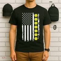 Pickleball USA Flag American Sport T-Shirt thumb 6