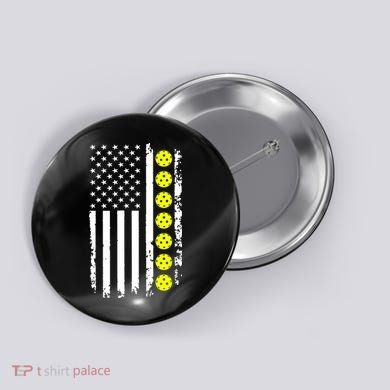 Pickleball USA Flag American Sport Button
