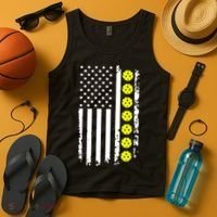 Pickleball USA Flag American Sport Tank Top thumb 4