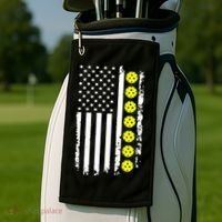Pickleball USA Flag American Sport Golf Towel thumb 2