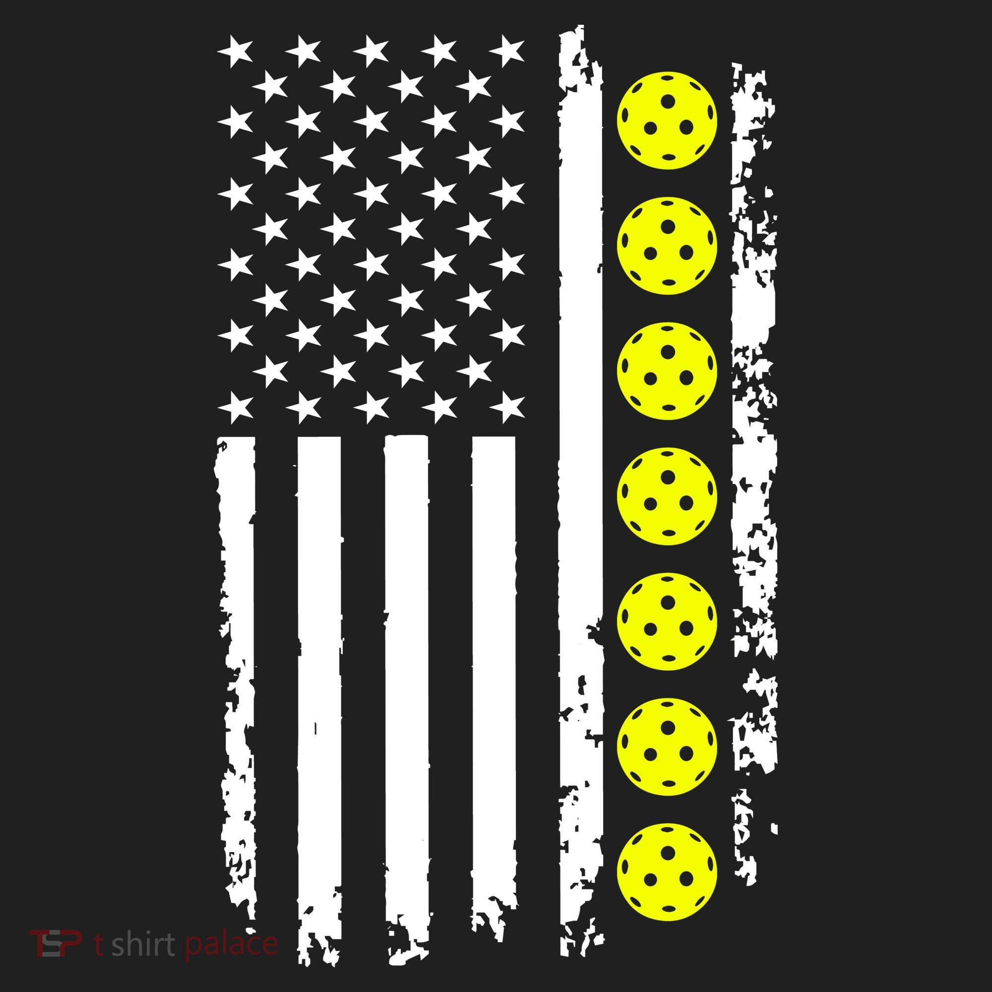 Pickleball USA Flag American Sport Golf Towel